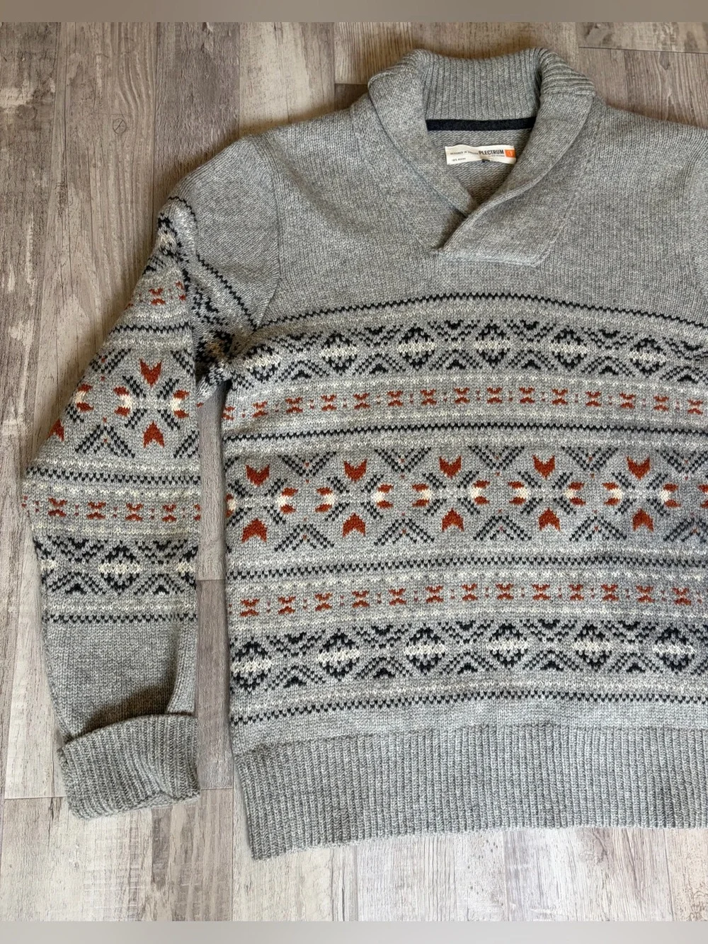 Ben Sherman Fair Isle 100% Merino Wool Splectrum Pullover - Made in England